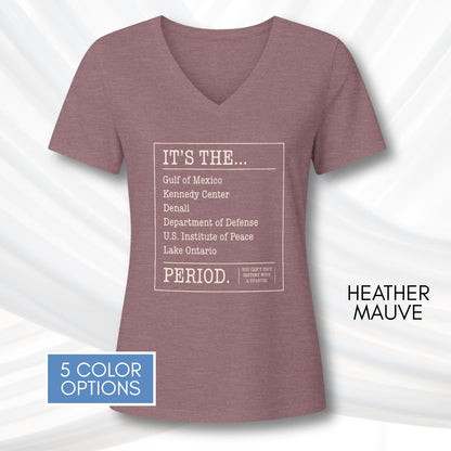 can't-edit-history-ladies-v-neck-graphic-tee-gulf-of-mexico-kennedy-center-lake-ontario-heather-mauve