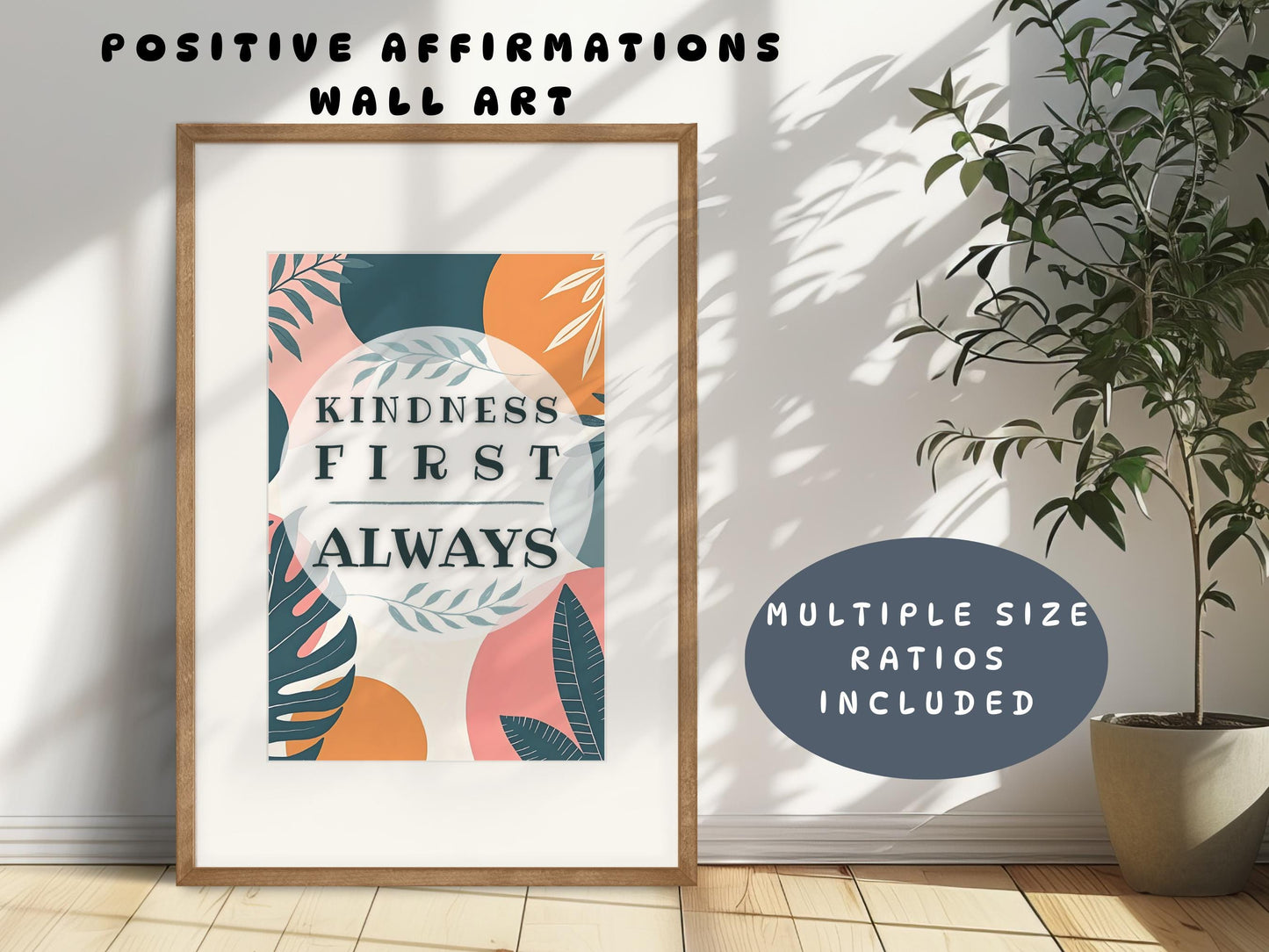 Mental Health Poster | Kindness First Always Classroom Decor Wall Art (Digital Download)