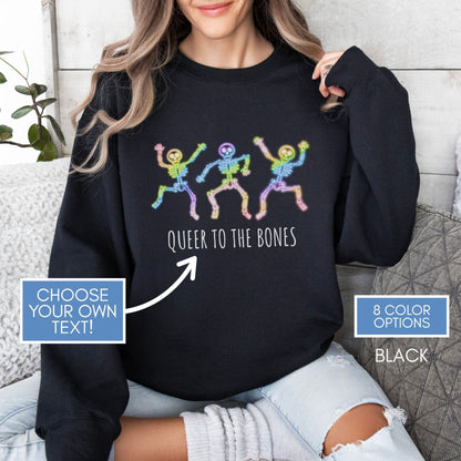 dancing-rainbow-skeletons-unisex-crewneck-halloween-lgbtq-activism-sweatshirt-hand-drawn-art