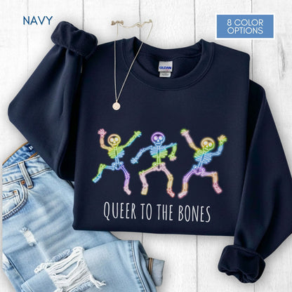 dancing-rainbow-skeletons-unisex-crewneck-halloween-lgbtq-activism-sweatshirt-hand-drawn-art