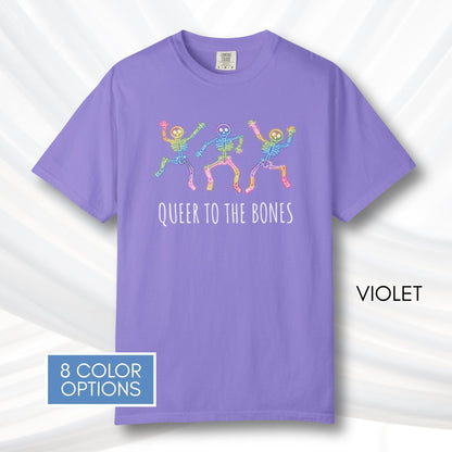 dancing-rainbow-skeletons-unisex-tshirt-halloween-lgbtq-queer-activism-graphic-tee-violet