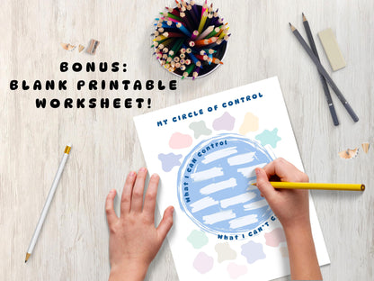 Circle of Control Poster: Kids Therapy Tool, Social Emotional Learning (Digital Download, Printable Worksheet)