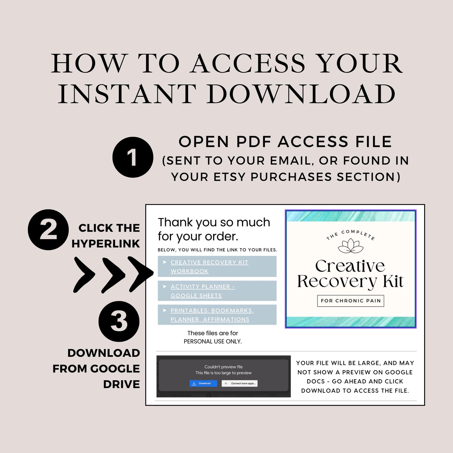 Chronic Pain Recovery Kit | Workbook, Affirmations, Planner (Digital Download Bundle)