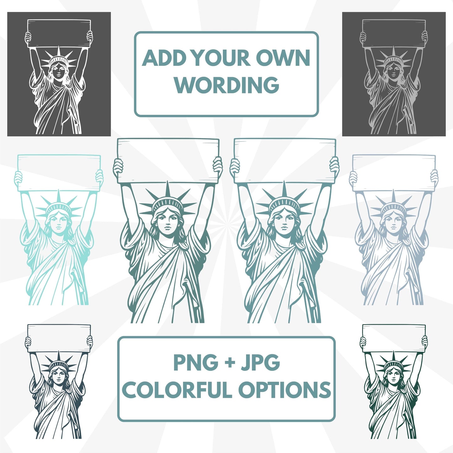 Statue of Liberty Sign Design Bundle | Political Activist Clipart (Digital Download)