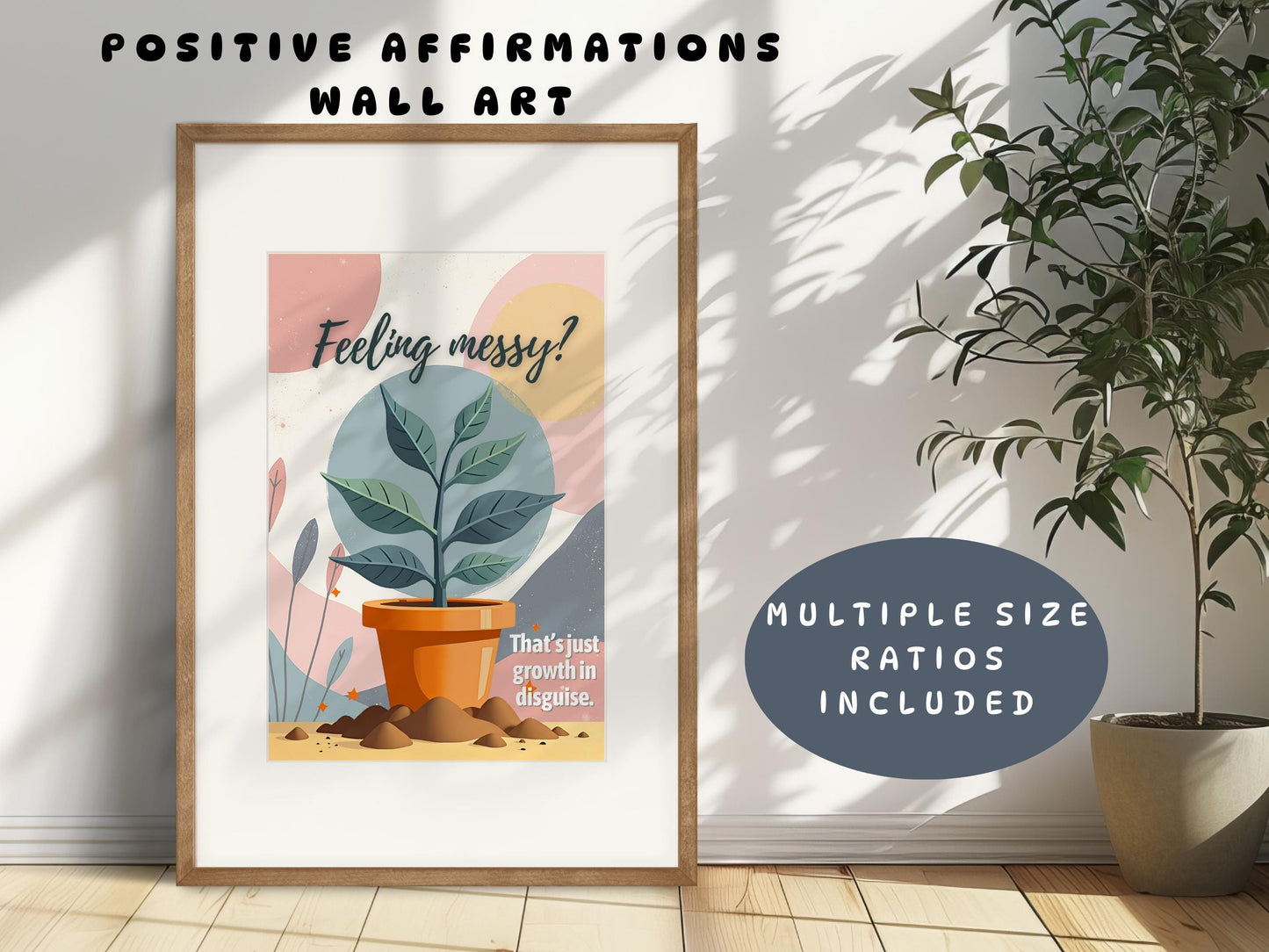 Growth Mindset Wall Art | Feeling Messy Counselor Affirmation Poster (Digital Download)