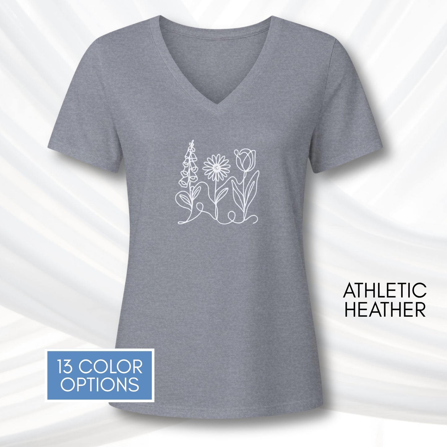 foxglove-daisy-tulip-ladies-bella-canvas-vneck-tshirt-womens-fit-subtle-fdt-flowers-tee-athletic-heather