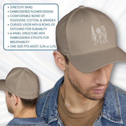 foxglove-daisy-tulip-subtle-fdt-flowers-embroidered-fitted-dad-hat-baseball-cap-anti-trump