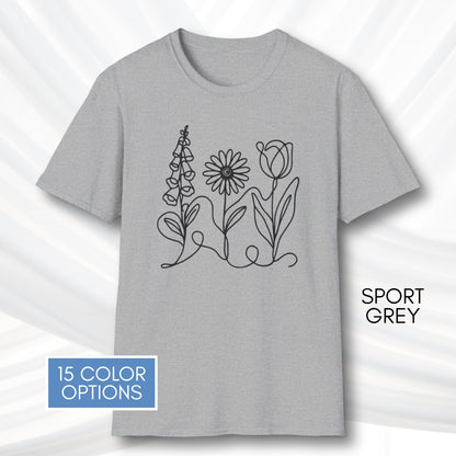 foxglove-daisy-tulip-unisex-softstyle-tshirt-subtle-fdt-flowers-graphic-tee-heather-sport-grey