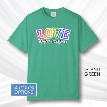 love-is-for-everyone-lgbtq-ally-rainbow-pride-comfort-colors-tshirt-tee-top-apparel
