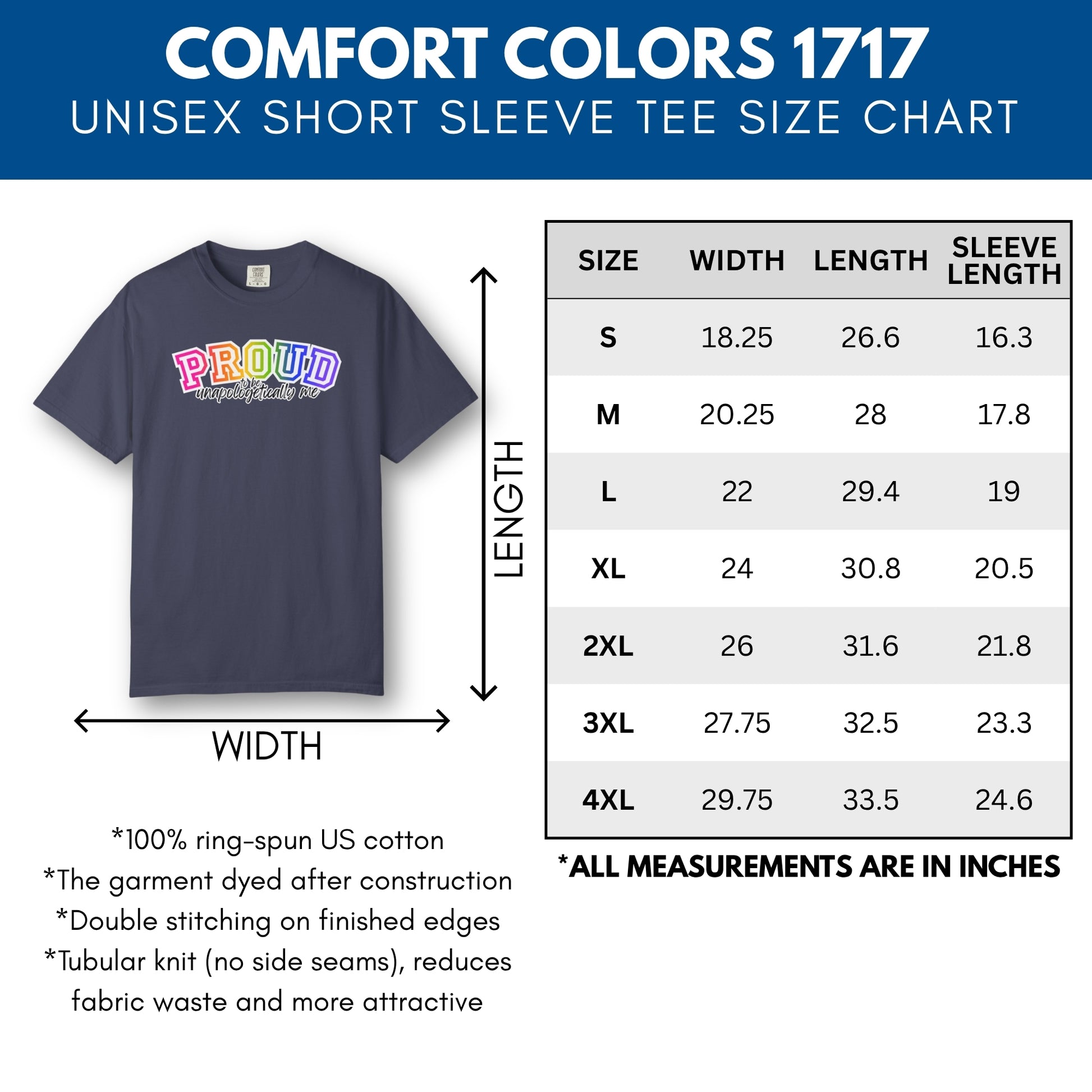 proud-to-be-unapologetically-me-lgbtq-rainbow-pride-ally-comfort-colors-tee-tshirt-top-apparel-size-chart