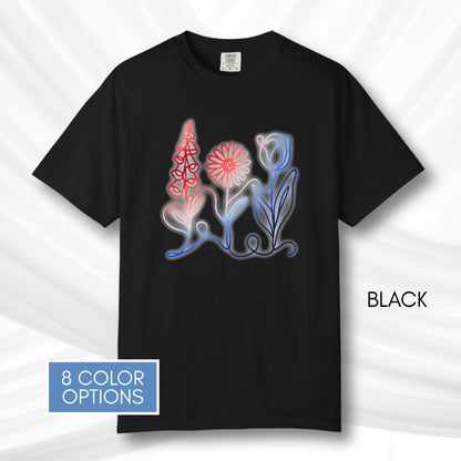 red-white-and-blue-foxglove-daisy-tulip-unisex-crewneck-tee-comfort-colors-tshirt-subtle-anti-trump-apparel-black