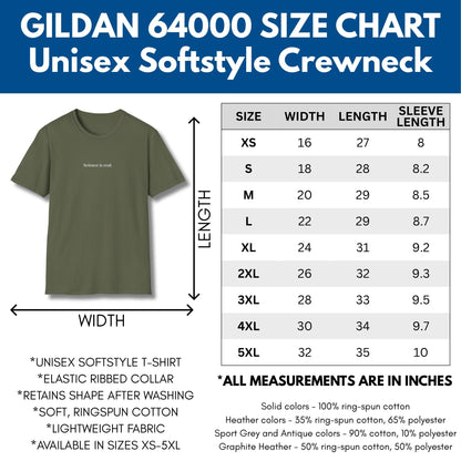 science-is-real-political-activism-unisex-tshirt-short-sleeve-tee-size-chart