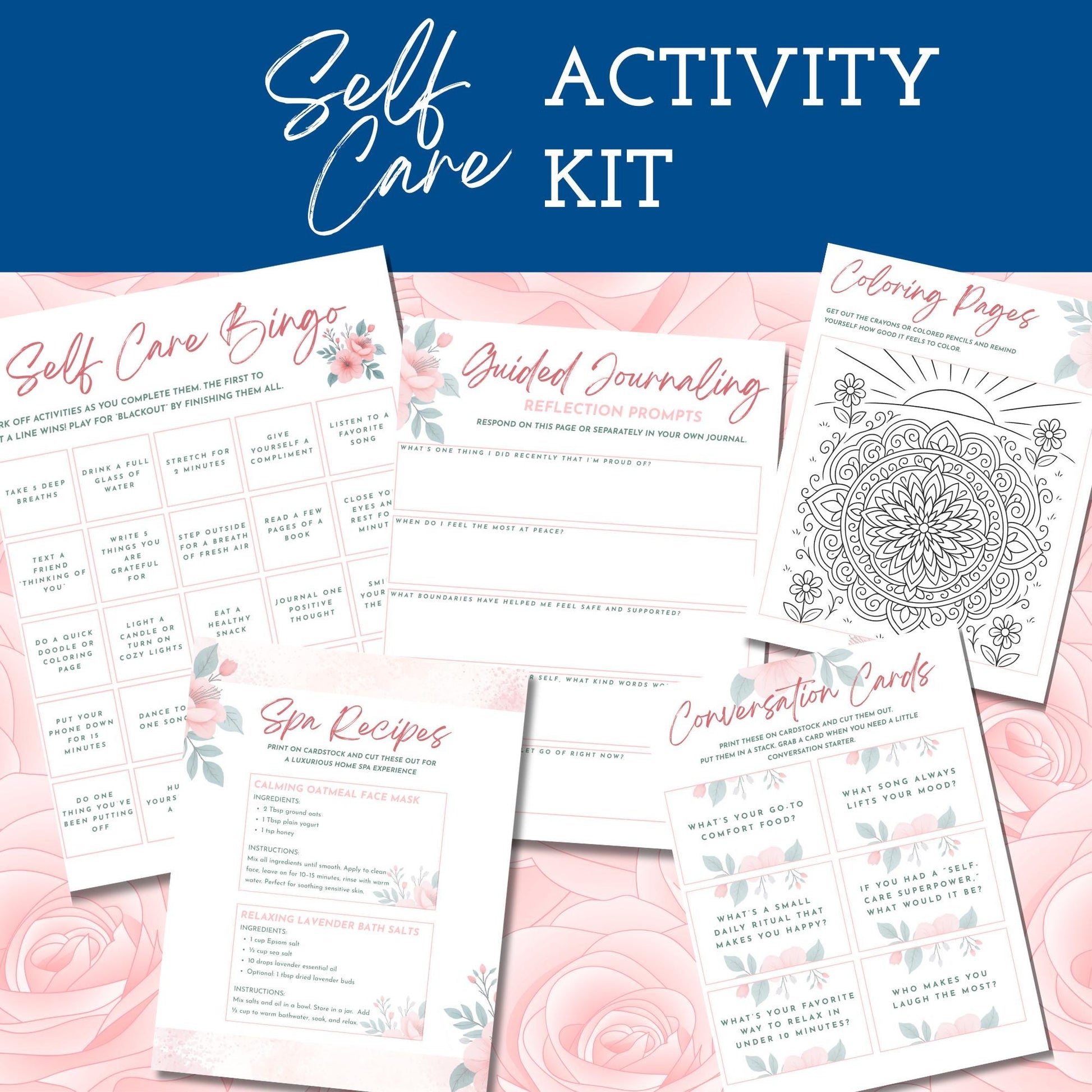 self-care-deluxe-party-kit-printable-mental-health-day-invites-decor-activities-canva-template-diy-party-planning