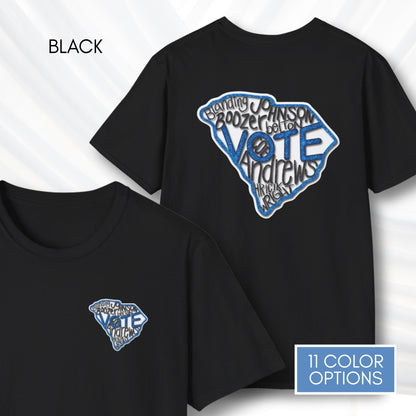 south-carolina-votes-blue-2026-democratic-candidate-unisex-tshirt-sc-activist-campaign-tee-hand-drawn-art-annie-andrews-jermaine-johnson-black