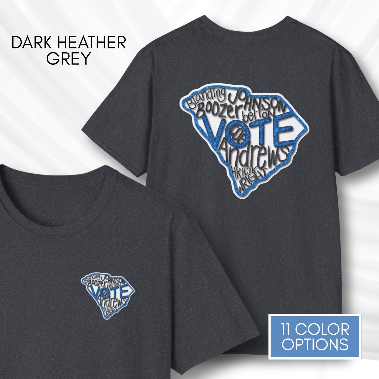 south-carolina-votes-blue-2026-democratic-candidate-unisex-tshirt-sc-activist-campaign-tee-hand-drawn-art-annie-andrews-jermaine-johnson-dark-heather-grey