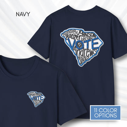 south-carolina-votes-blue-2026-democratic-candidate-unisex-tshirt-sc-activist-campaign-tee-hand-drawn-art-annie-andrews-jermaine-johnson-navy