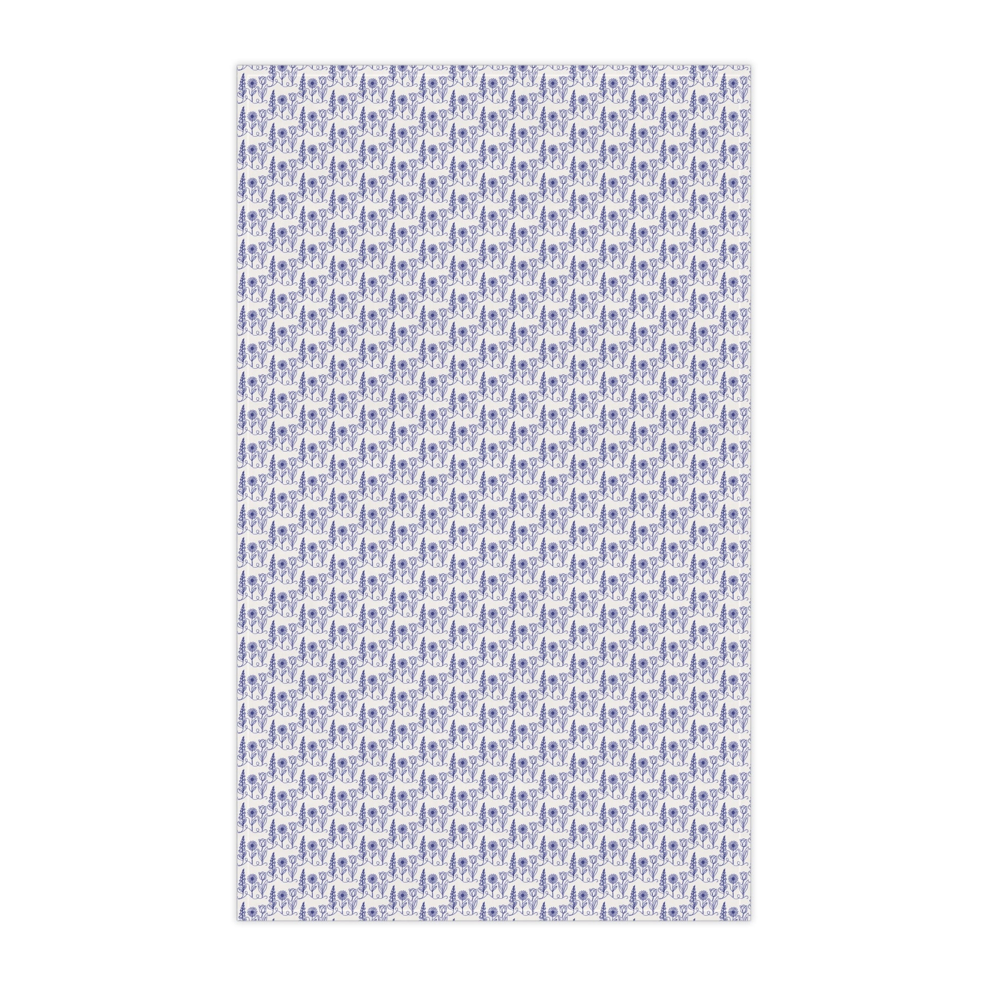 subtle-fdt-flowers-cotton-tea-towel-foxglove-daisy-tulip-blue-and-white-floral-kitchen-towel-anti-trump-anti-maga-front